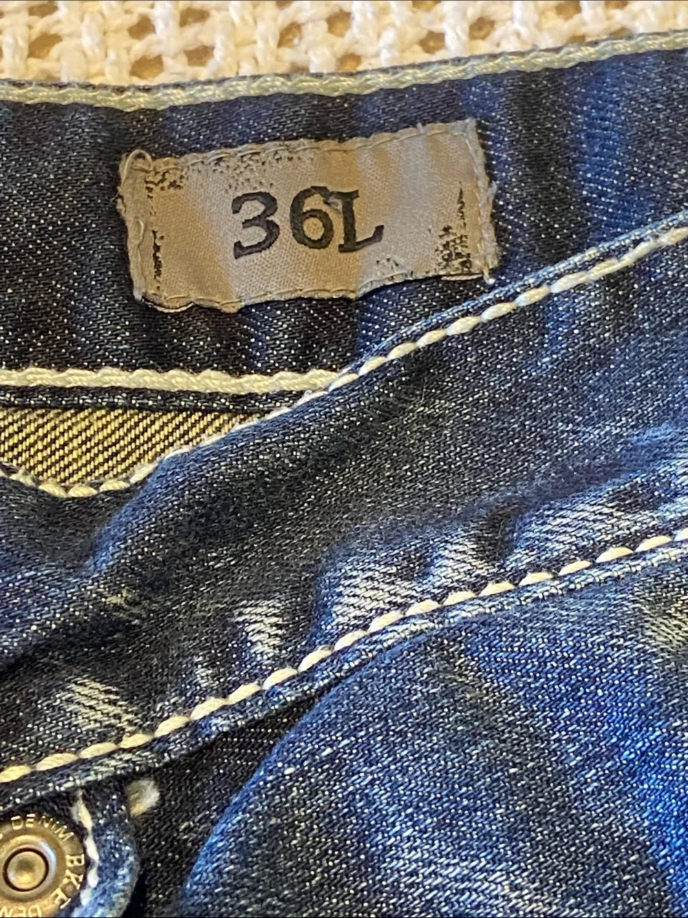 Buckle BKE CARTER Stitch Denim Bootcut Jeans Size 36L x 34” Cowboy Rodeo